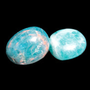 Blue Apatite 2 tumbled stones 15-19g in sunlight - Rocks and Things Store