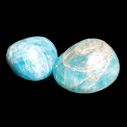Blue Apatite 2 tumbled stones 15-19g in sunlight - Rocks and Things Store