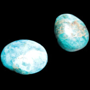 Blue Apatite 2 tumbled stones 15-19g in sunlight - Rocks and Things Store