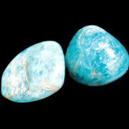 Blue Apatite 2 tumbled stones 15-19g in sunlight - Rocks and Things Store