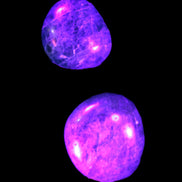 Blue Apatite 2 tumbled stones 15-19g in UV light - Rocks and Things Store