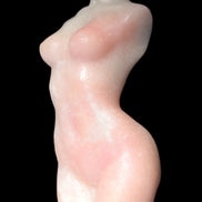 Pink Opal hand-carved woman's torso goddess 38*80mm 134.7g in sunlight
