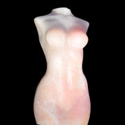 Pink Opal hand-carved woman's torso goddess 38*80mm 134.7g in sunlight