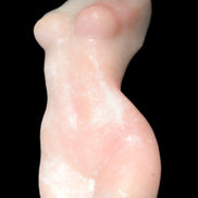 Pink Opal hand-carved woman's torso goddess 38*80mm 134.7g in sunlight