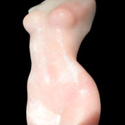 Pink Opal hand-carved woman's torso goddess 38*80mm 134.7g in sunlight