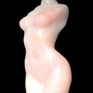 Pink Opal hand-carved woman's torso goddess 38*80mm 134.7g in sunlight