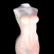 Pink Opal hand-carved woman's torso goddess 38*80mm 134.7g in sunlight
