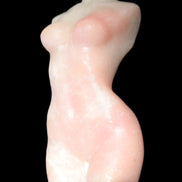 Pink Opal hand-carved woman's torso goddess 38*80mm 134.7g in sunlight