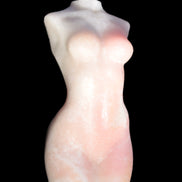 Pink Opal hand-carved woman's torso goddess 38*80mm 134.7g in sunlight