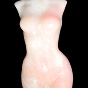 Pink Opal hand-carved woman's torso goddess 38*80mm 134.7g in sunlight