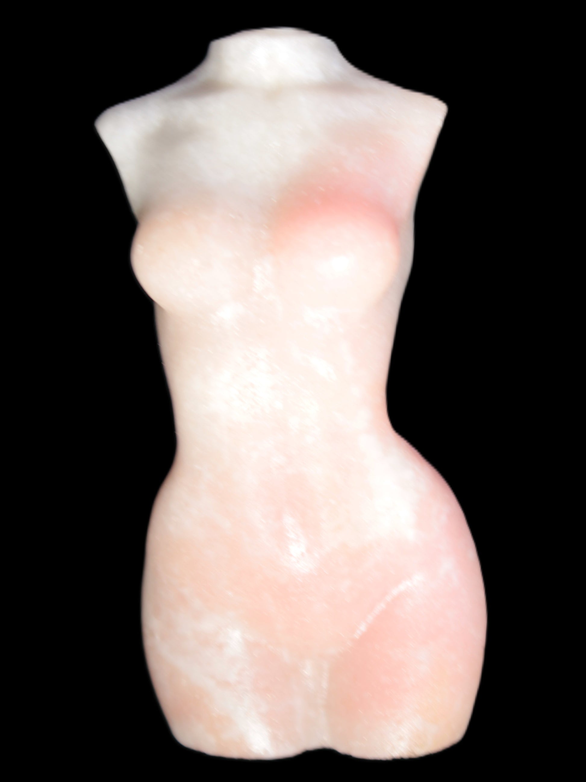 Pink Opal hand-carved woman's torso goddess 38*80mm 134.7g in sunlight