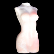 Pink Opal hand-carved woman's torso goddess 38*80mm 134.7g in sunlight