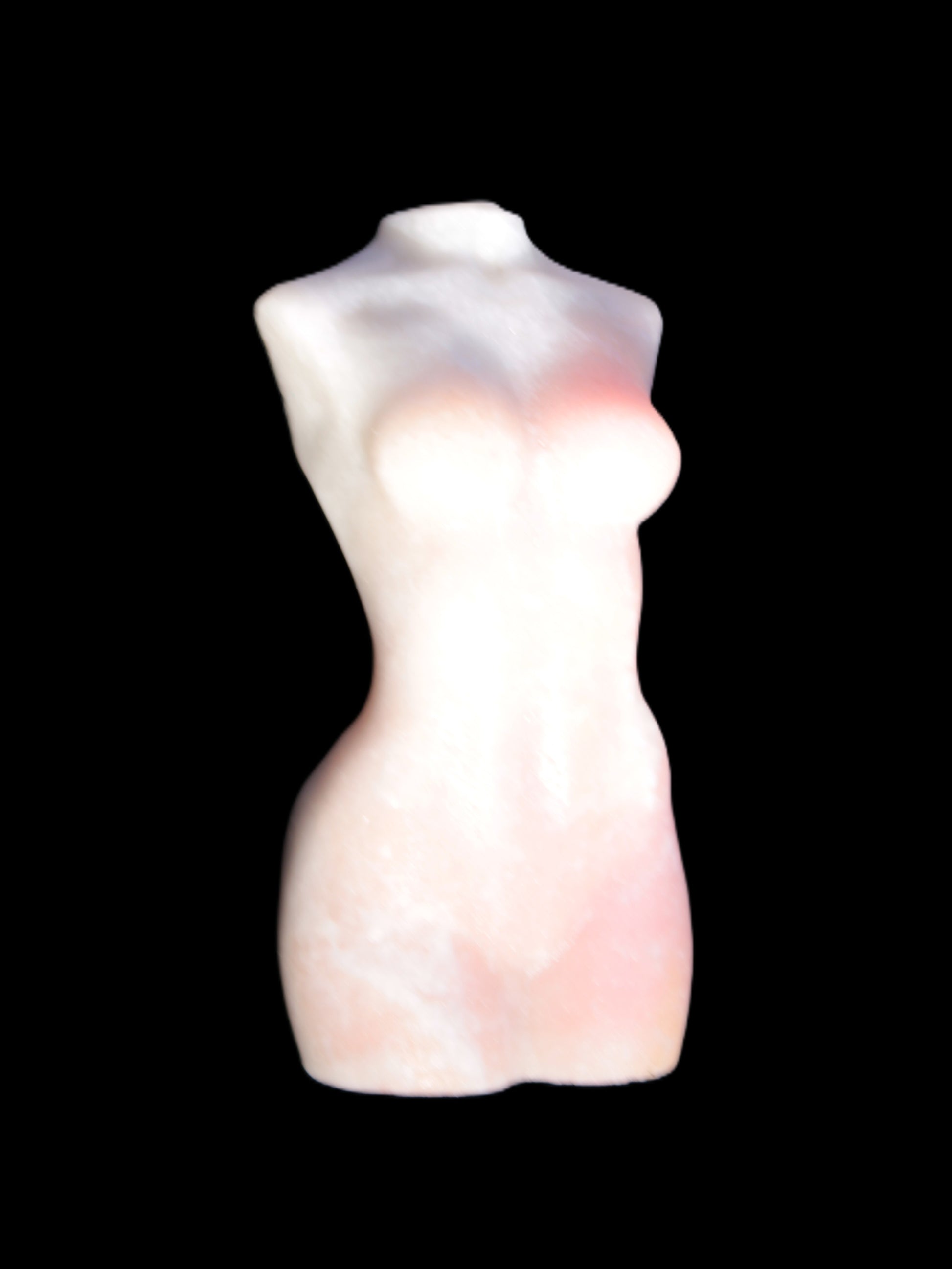 Pink Opal hand-carved woman's torso goddess 38*80mm 134.7g in sunlight