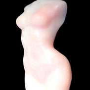 Pink Opal hand-carved woman's torso goddess 38*80mm 134.7g in sunlight