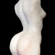 Pink Opal hand-carved woman's torso goddess 38*80mm 134.7g in sunlight