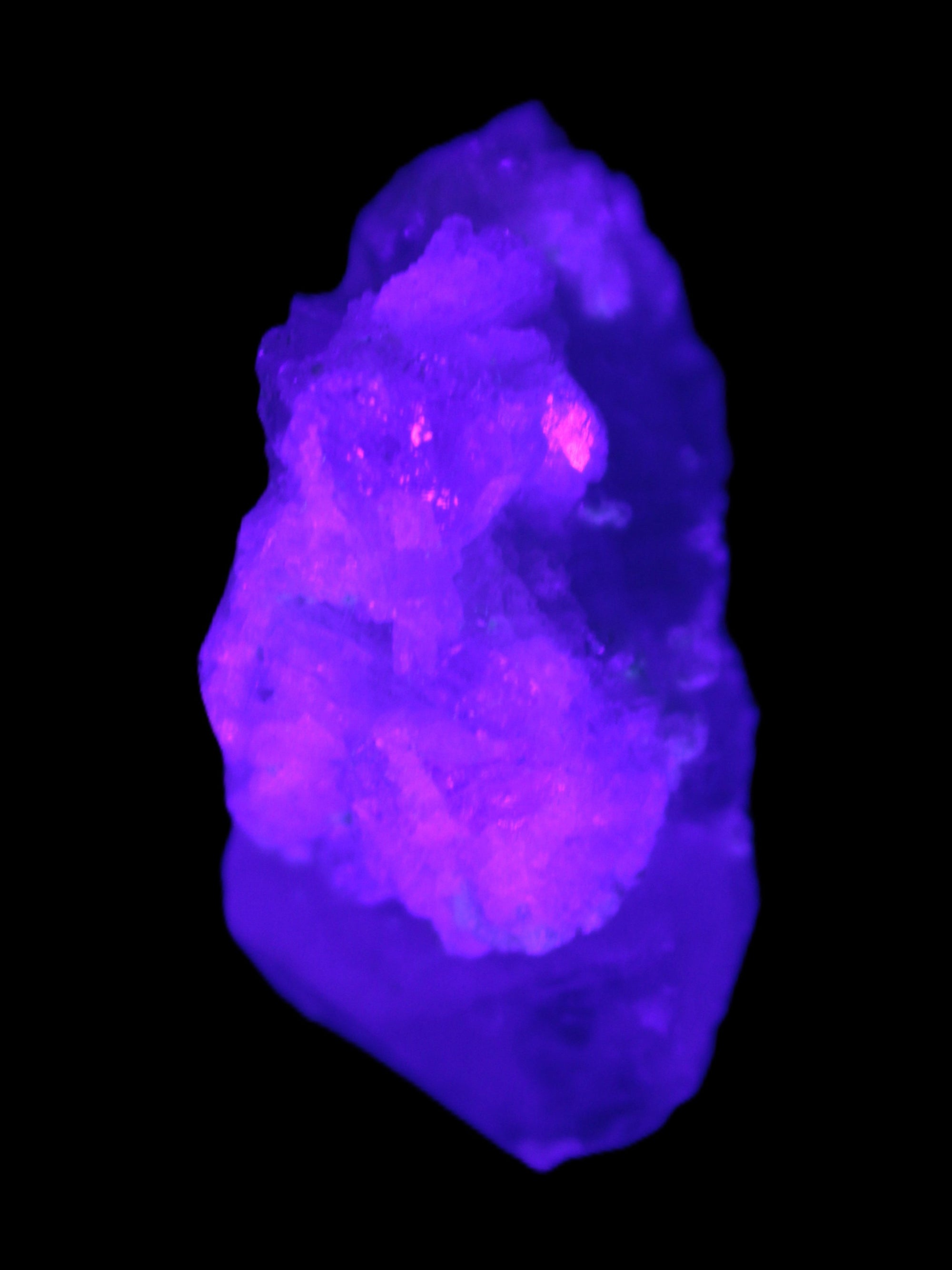 Pink Tourmaline on Albite Feldspar from Afghanistan 17g in UV light - Rocks and Things Store