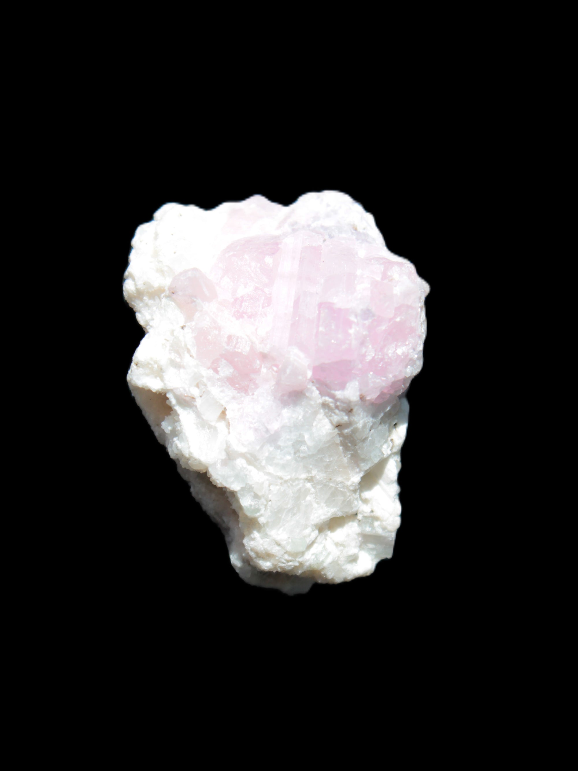 Pink Tourmaline on Albite Feldspar from Afghanistan 17g in sunlight