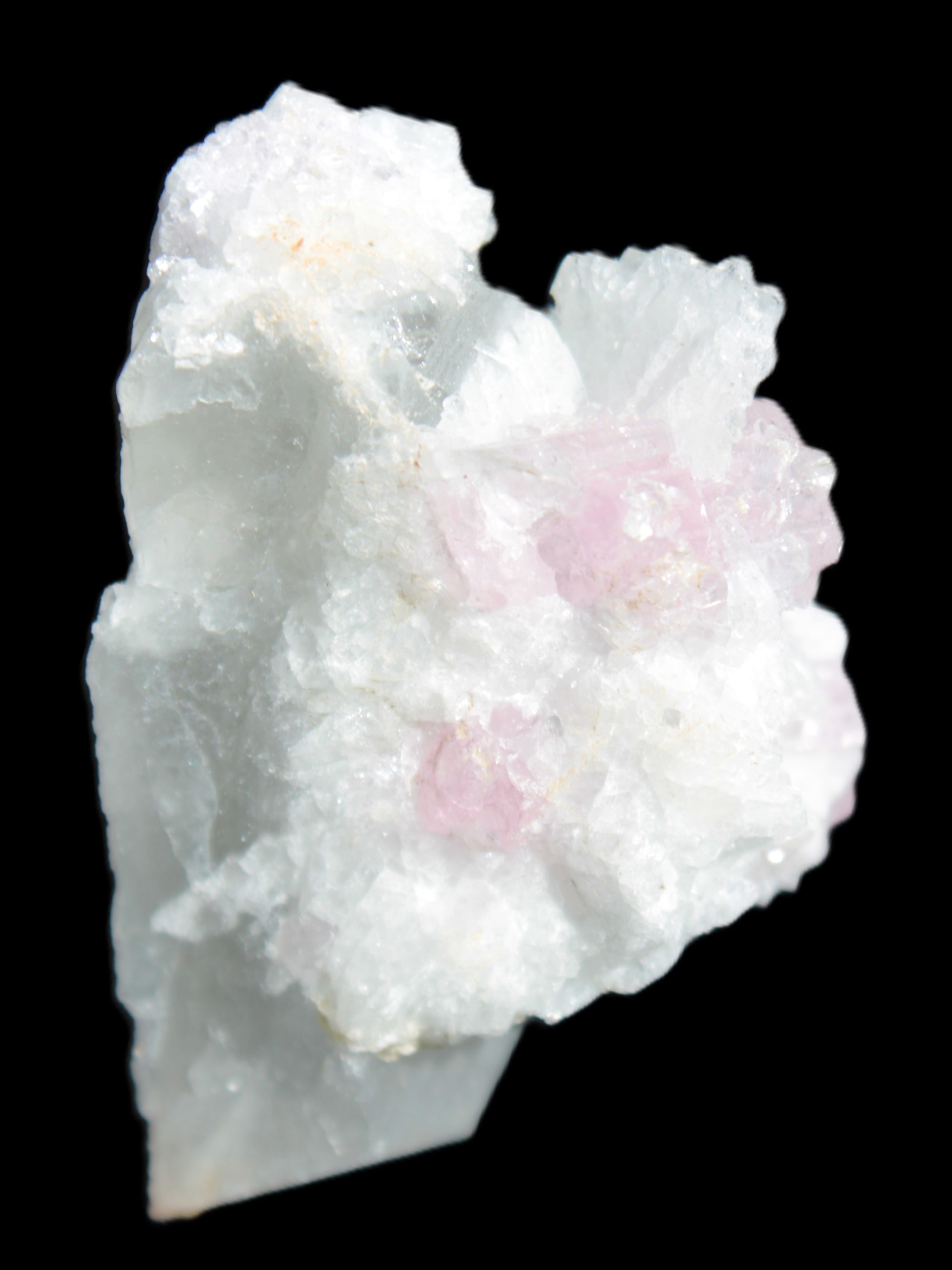 Pink Tourmaline on Albite Feldspar from Afghanistan 17g in sunlight