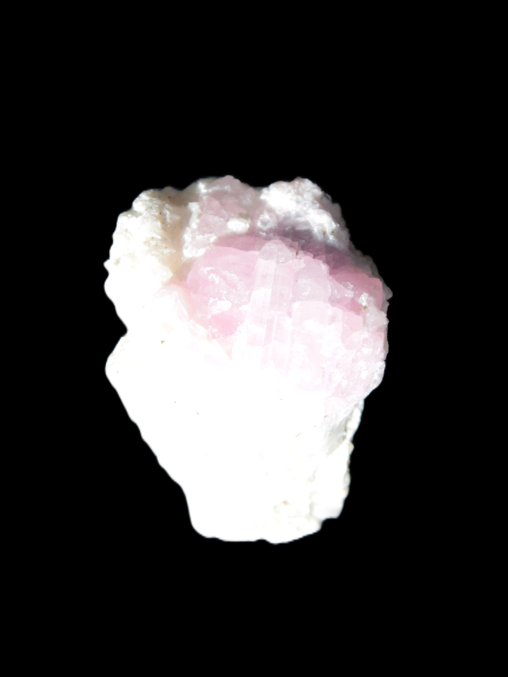Pink Tourmaline on Albite Feldspar from Afghanistan 17g in sunlight