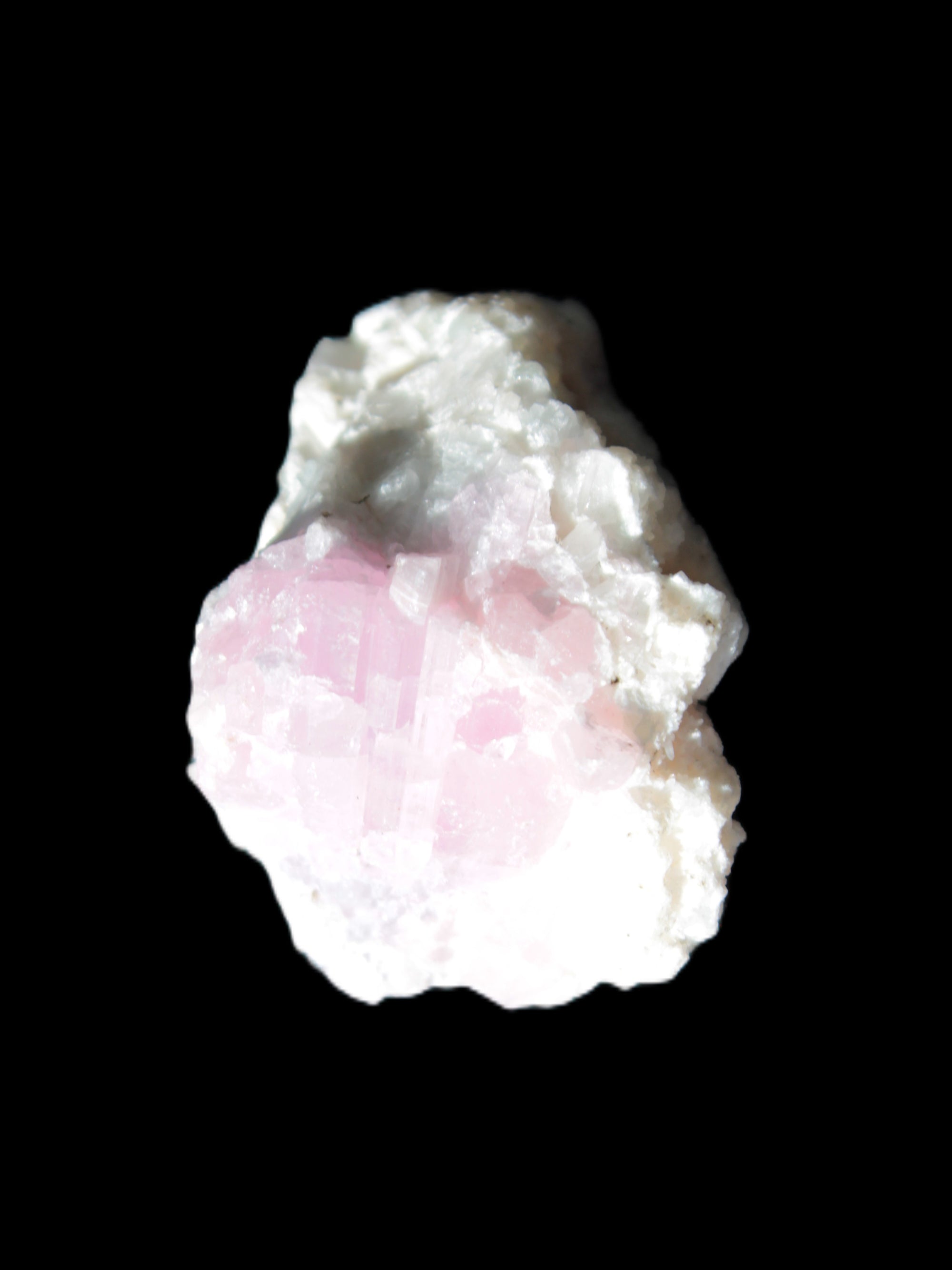 Pink Tourmaline on Albite Feldspar from Afghanistan 17g in sunlight