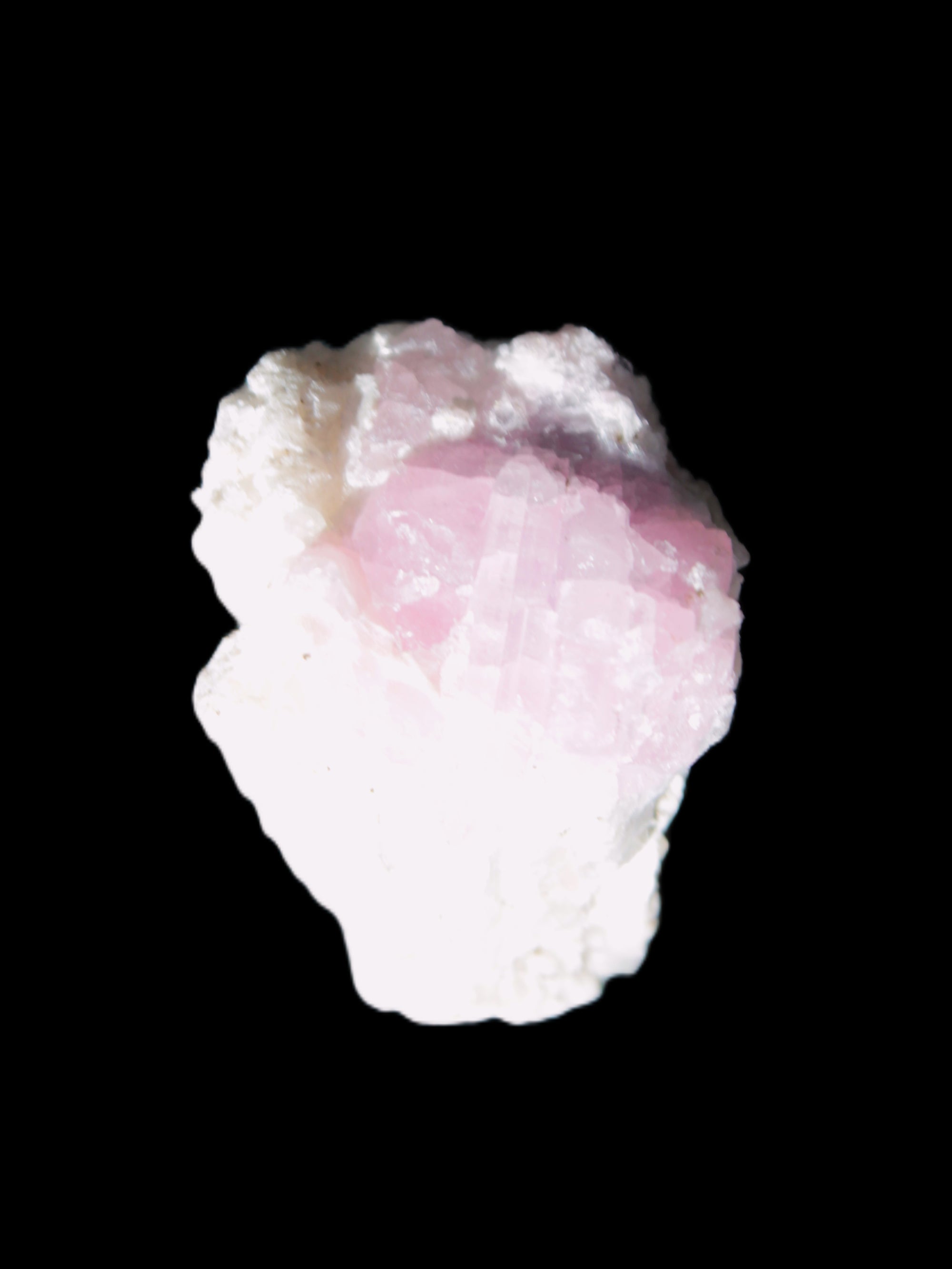 Pink Tourmaline on Albite Feldspar from Afghanistan 17g in sunlight