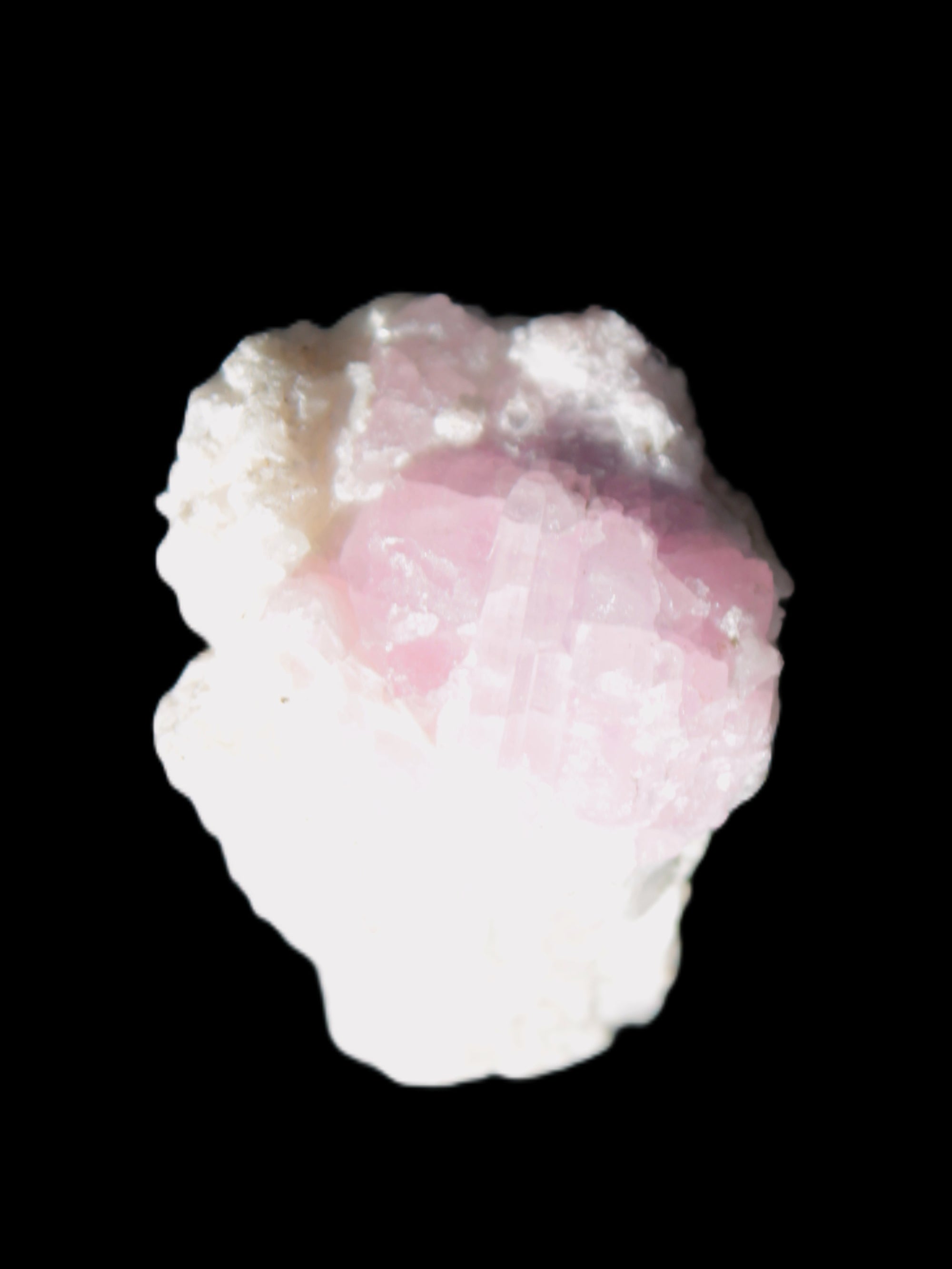 Pink Tourmaline on Albite Feldspar from Afghanistan 17g in sunlight