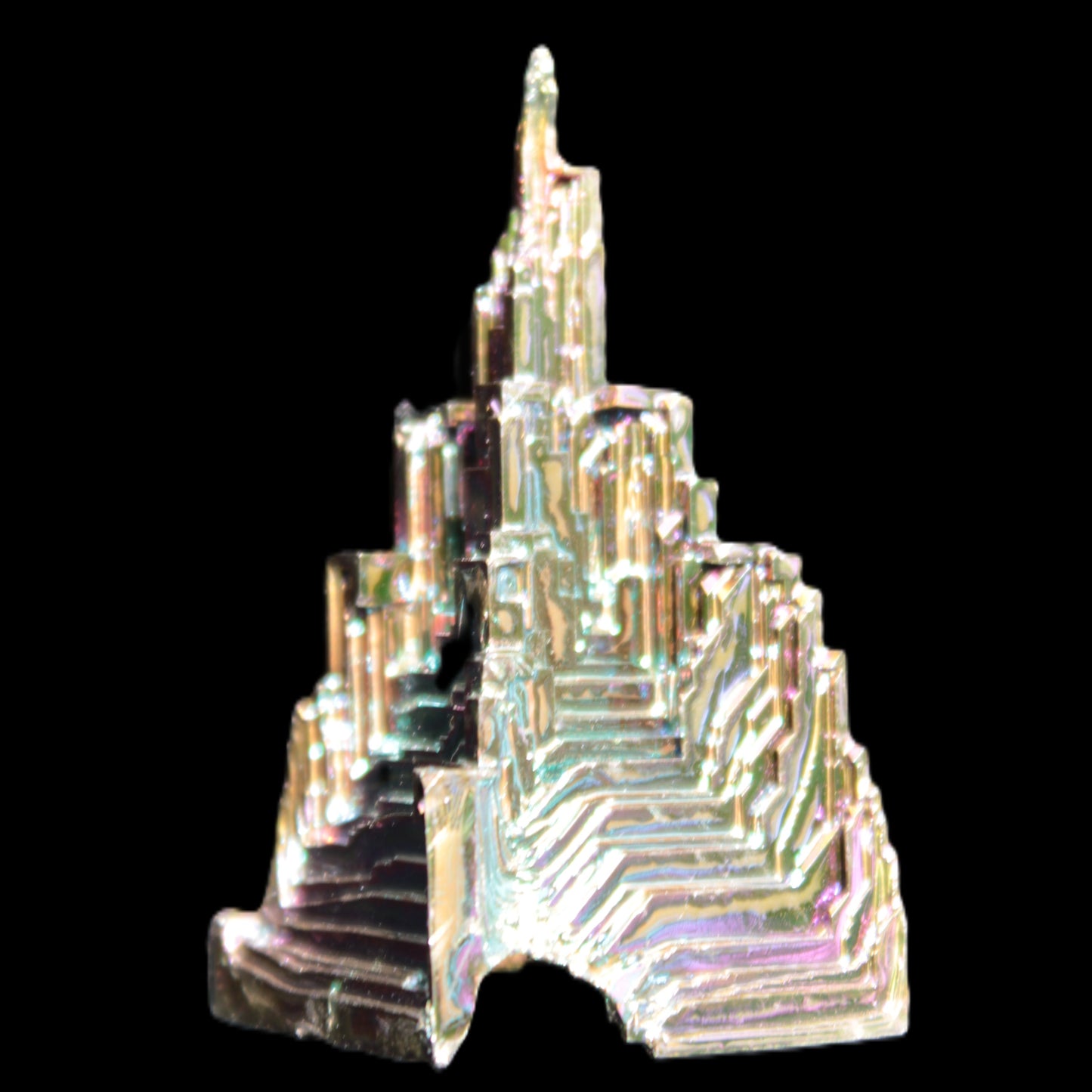 Bismuth crystal castle 28*56mm 78g