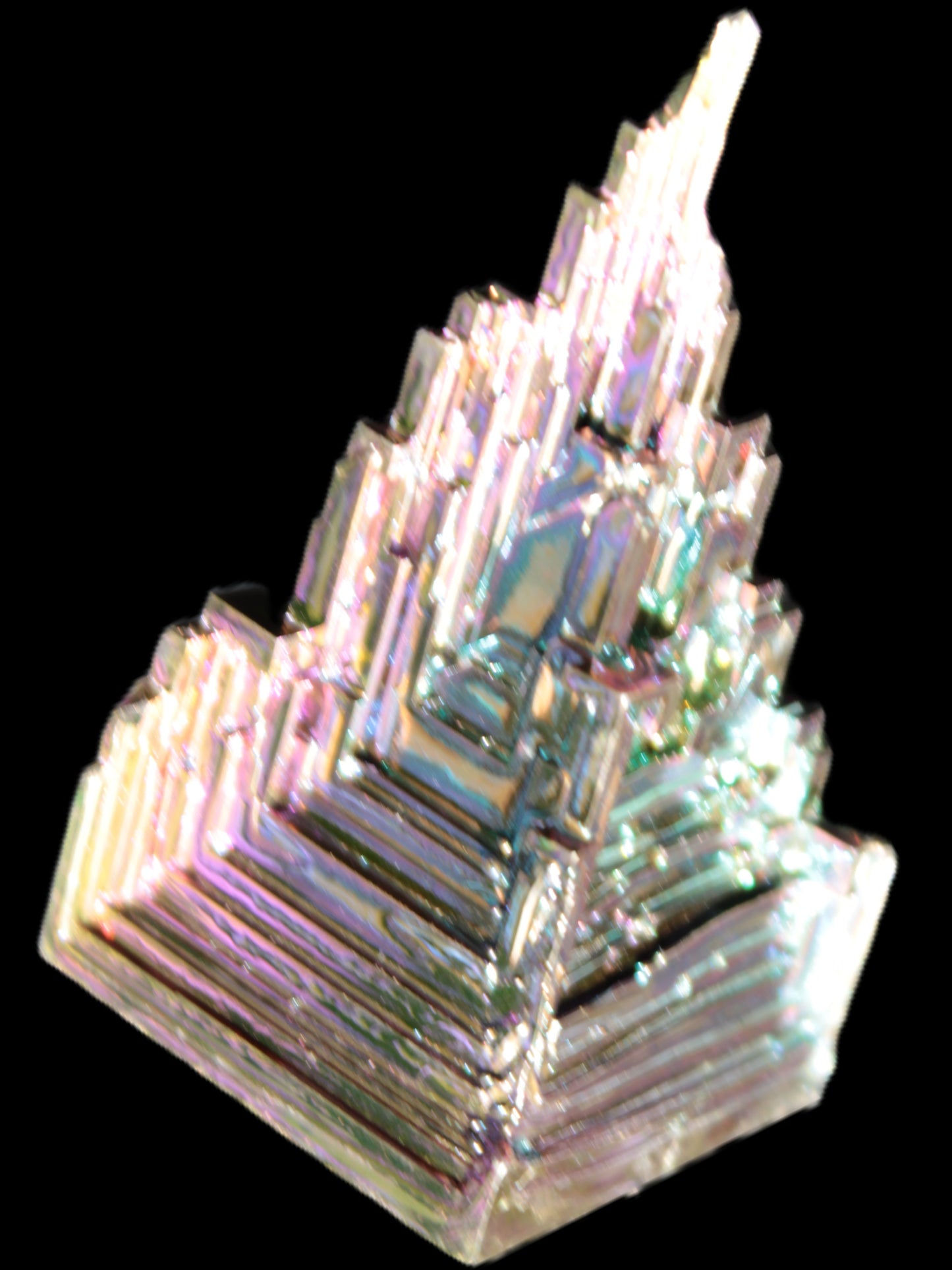 Bismuth crystal castle 28*56mm 78g