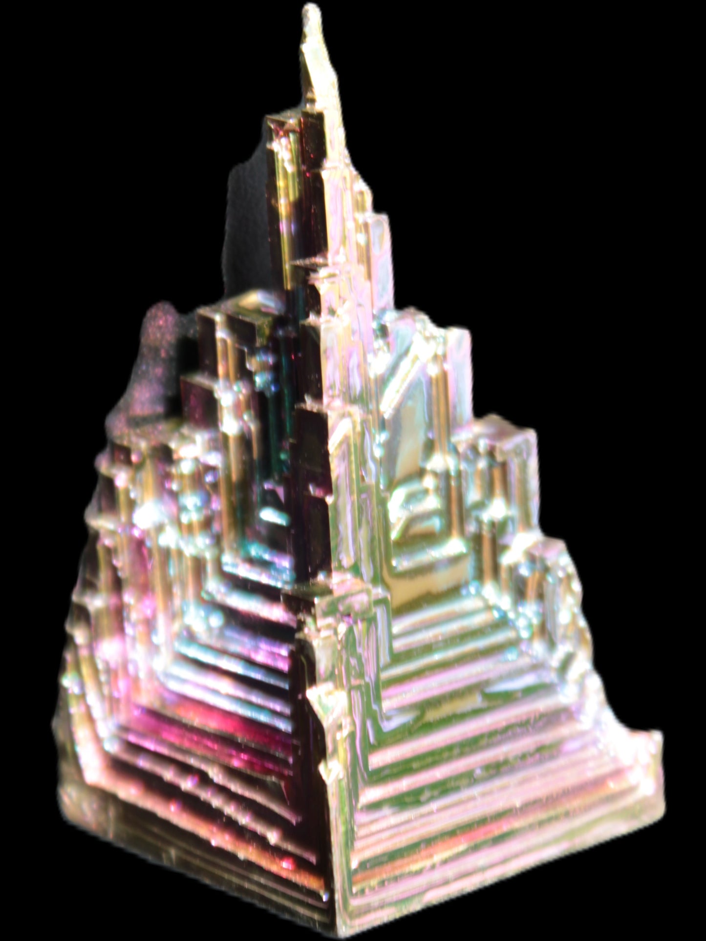 Bismuth crystal castle 28*56mm 78g