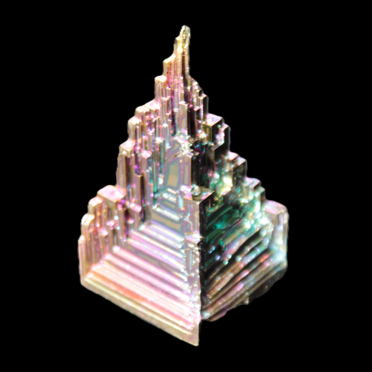 Bismuth crystal castle 28*56mm 78g