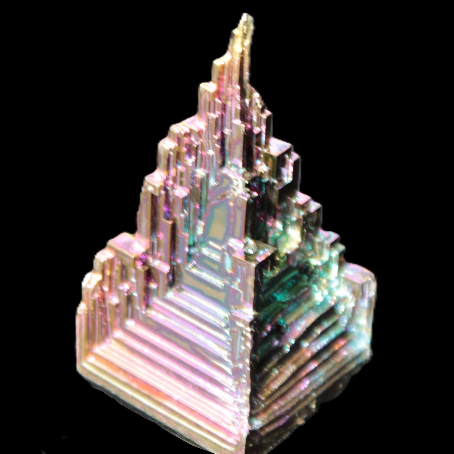 Bismuth crystal castle 28*56mm 78g