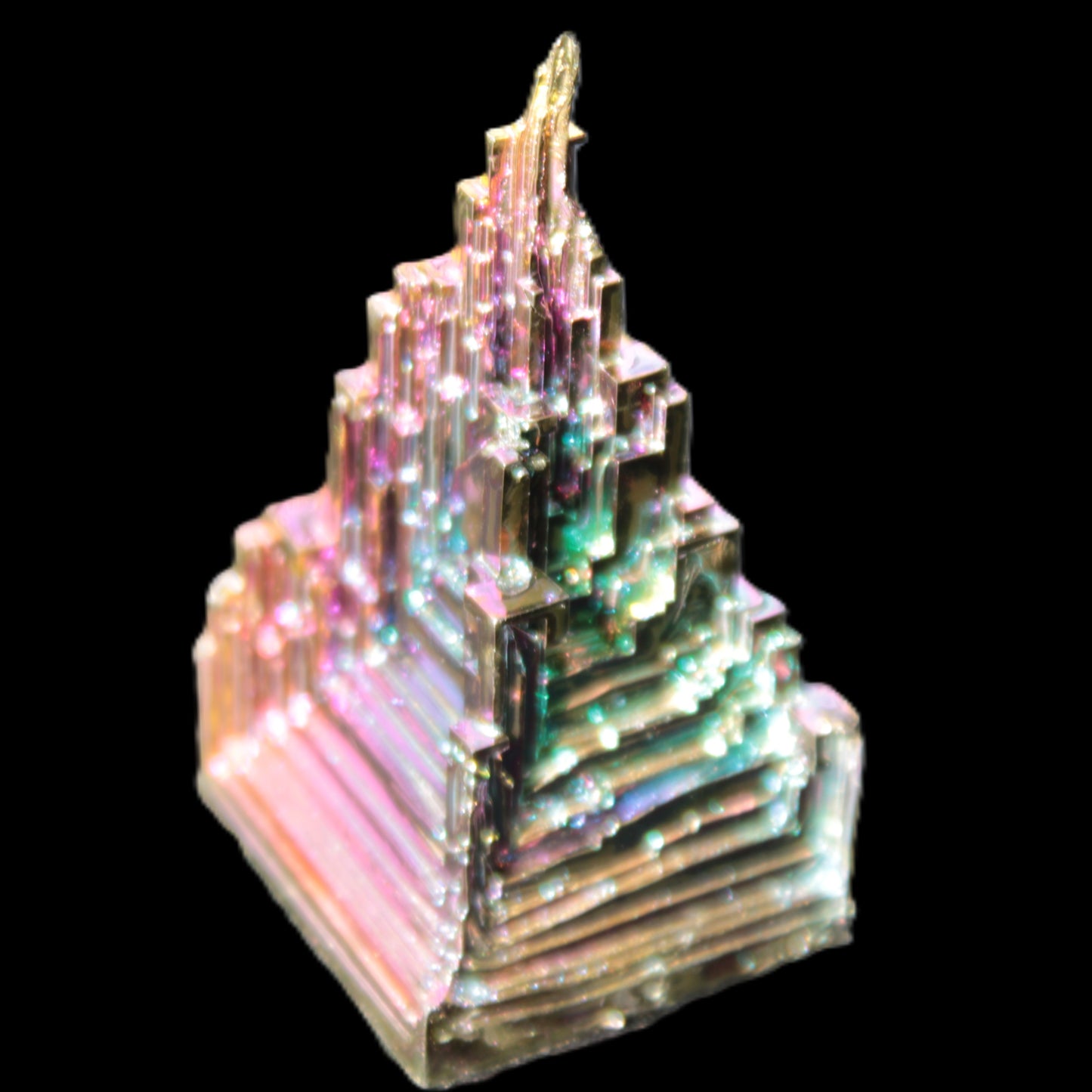 Bismuth crystal castle 28*56mm 78g