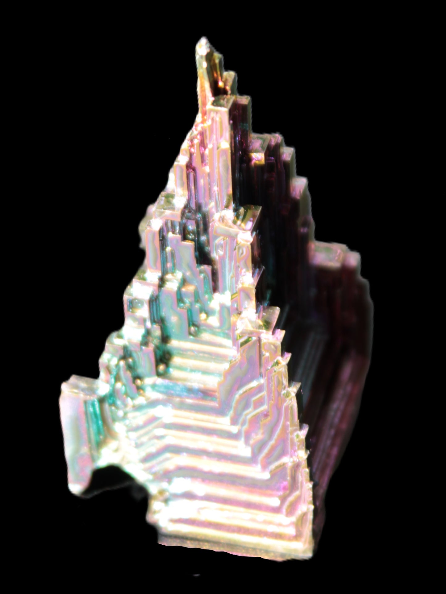 Bismuth crystal castle 28*56mm 78g