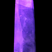 Green and Blue Fluorite obelisk 30*35*112mm 250g in UV light - Rocks and Things Store