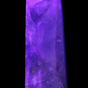 Green and Blue Fluorite obelisk 30*35*112mm 250g in UV light - Rocks and Things Store