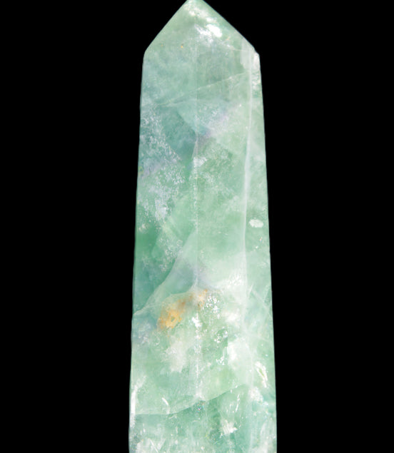 Green and Blue Fluorite obelisk 30*35*112mm 250g in sunlight - Rocks and Things Store
