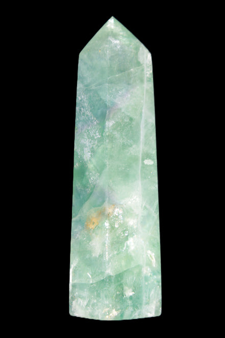 Green and Blue Fluorite obelisk 30*35*112mm 250g in sunlight - Rocks and Things Store