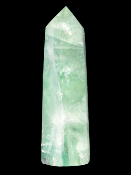 Green and Blue Fluorite obelisk 30*35*112mm 250g in sunlight - Rocks and Things Store