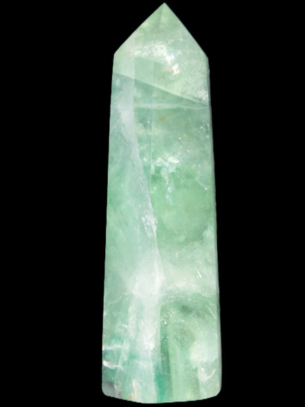 Green and Blue Fluorite obelisk 30*35*112mm 250g in sunlight - Rocks and Things Store