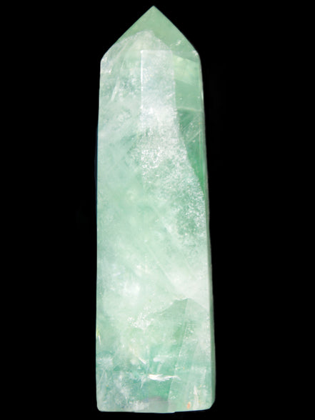 Green and Blue Fluorite obelisk 30*35*112mm 250g in sunlight - Rocks and Things Store