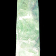 Green and Blue Fluorite obelisk 30*35*112mm 250g in sunlight - Rocks and Things Store