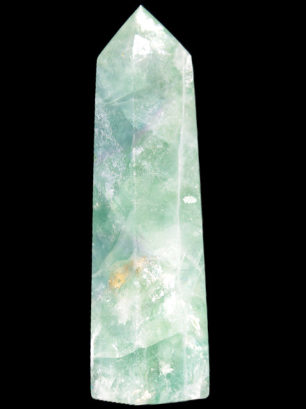 Green and Blue Fluorite obelisk 30*35*112mm 250g in sunlight - Rocks and Things Store