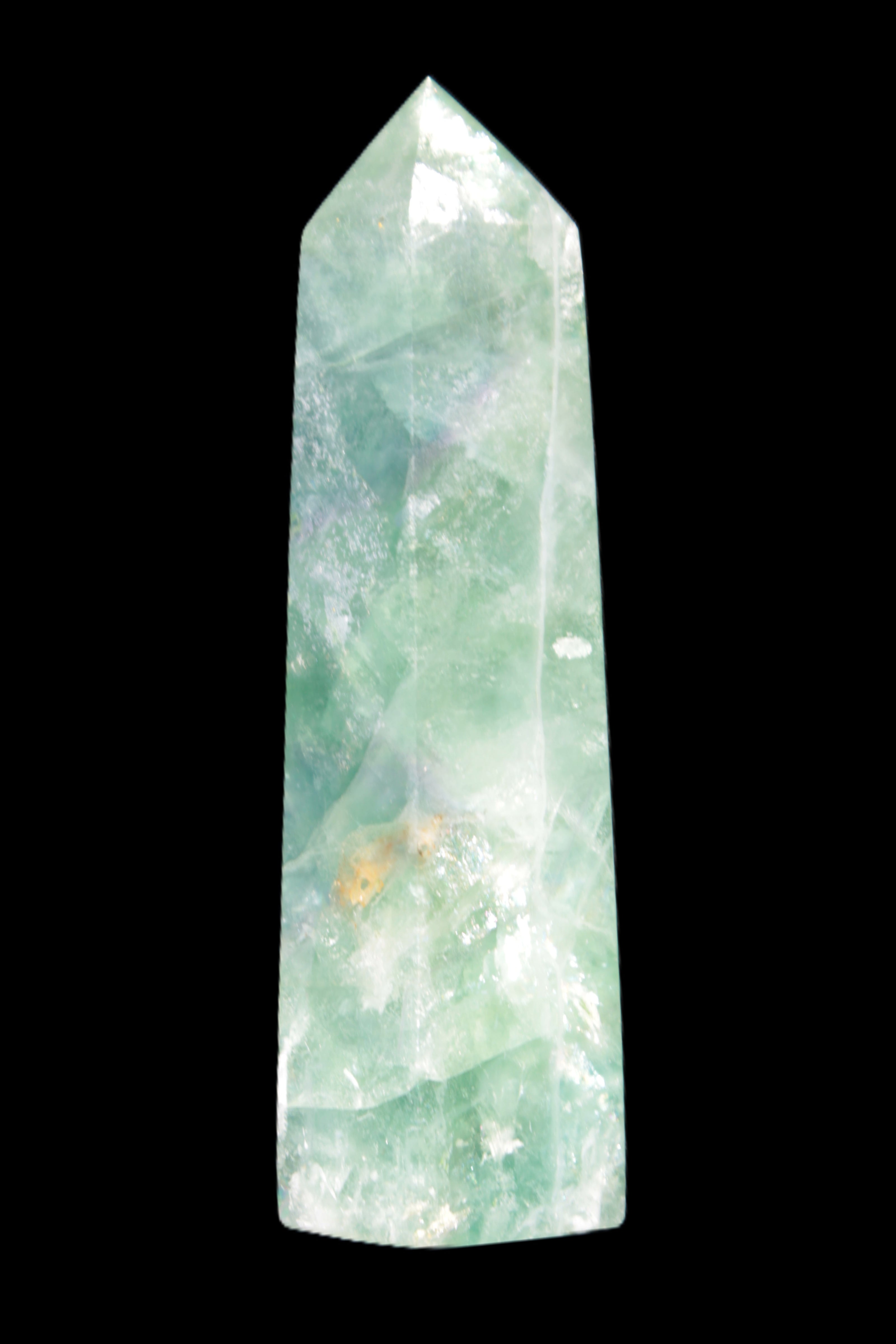Green and Blue Fluorite obelisk 30*35*112mm 250g