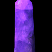 Green and Blue Fluorite obelisk 30*35*112mm 250g in UV light - Rocks and Things Store