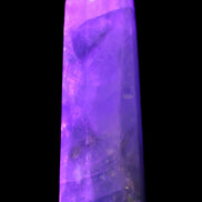 Green and Blue Fluorite obelisk 30*35*112mm 250g in UV light - Rocks and Things Store