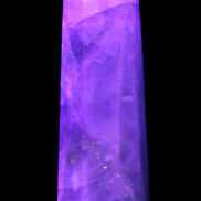 Green and Blue Fluorite obelisk 30*35*112mm 250g in UV light - Rocks and Things Store