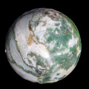 Ocean Moss Agate sphere 70mm 606g in sunlight