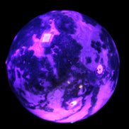 Ocean Moss Agate sphere 70mm 606g in UV light