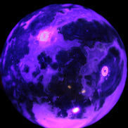 Ocean Moss Agate sphere 70mm 606g in UV light