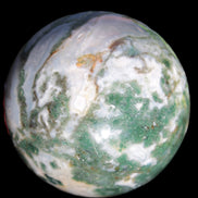 Ocean Moss Agate sphere 70mm 606g in sunlight